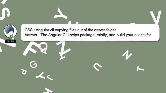 CSS : Angular cli copying files out of the assets folder смотреть онлайн