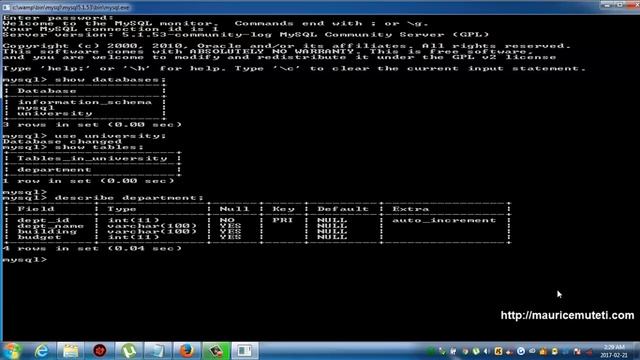 Structured Query Language Tutorial SQL Part 19 BETWEEN Operator Command Prompt Console смотреть онлайн