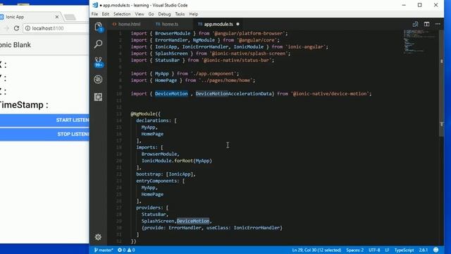 Ionic Tutorial Chapter 15 (Sensors, Device Motion Sensor) смотреть онлайн