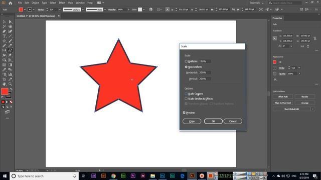 Scale Tool - Adobe Illustrator CC 2019 смотреть онлайн