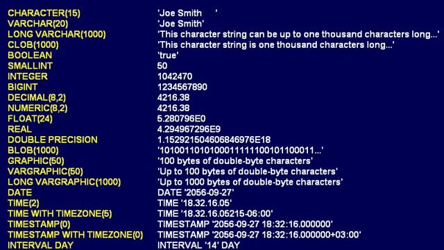SQL 061 Data Types, Sample Data Type Values смотреть онлайн