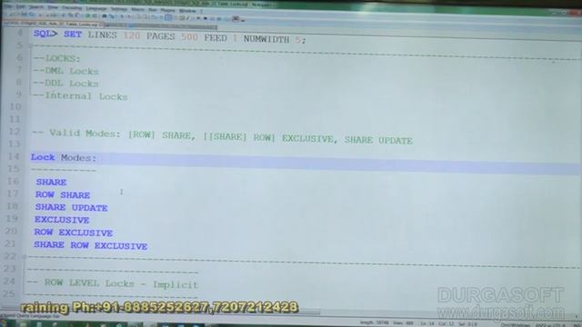 Oracle Tutorial || Oracle|Adv Sql |online training|| Table Locks Part - 1 by basha смотреть онлайн