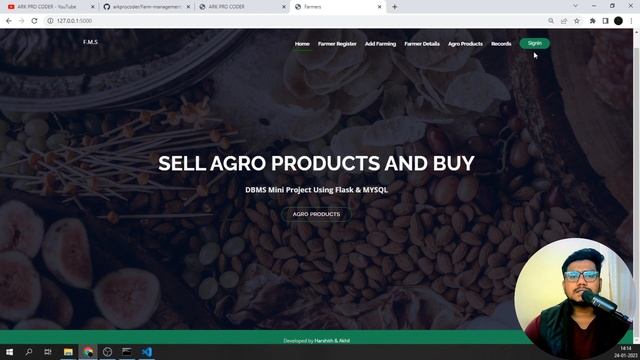 Farmers Management System DBMS Mini Project Using Python Flask & MYSQL | How to install | Free Code смотреть онлайн
