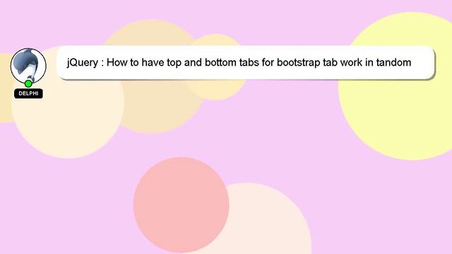 jQuery : How to have top and bottom tabs for bootstrap tab work in tandom смотреть онлайн