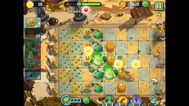 Plants VS Zombies 2 iPhone/iPad Egypt Level 4 Star 1 Walkthrough смотреть онлайн