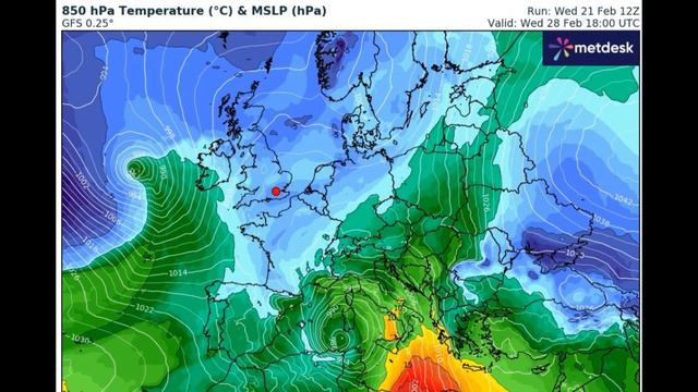 ΚΑΙΡΟΣ | 7 Μαρτίου 2024 - Θερμοκρασία Στην Ευρώπη GFS 850 hPa - 12 Z смотреть онлайн