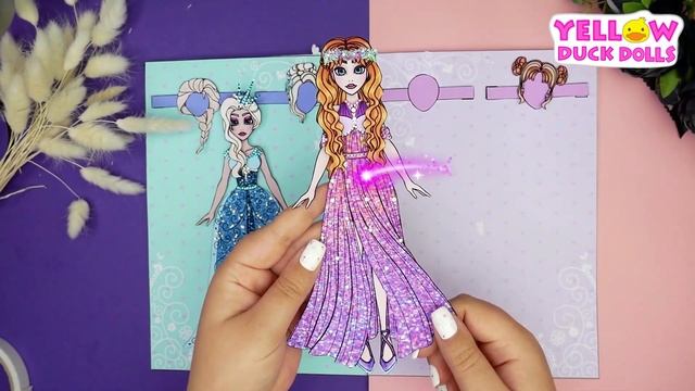 Paper dolls Elsa & Anna Dress Up Clothes for dolls смотреть онлайн