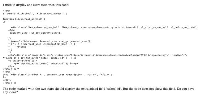 Wordpress: Show extra user profile meta for current user смотреть онлайн