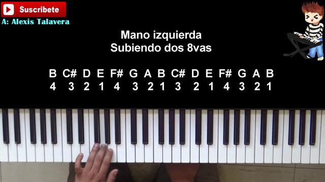 Escala de Si menor "Bm" natural o antigua para piano con digitacion смотреть онлайн