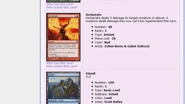 Magic The Gathering - Duel of the Planeswalkers card list смотреть онлайн