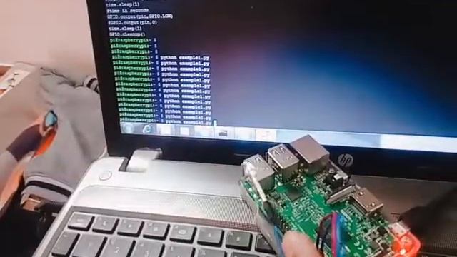 LED blink program in Python executing from terminal from Raspbian OS смотреть онлайн