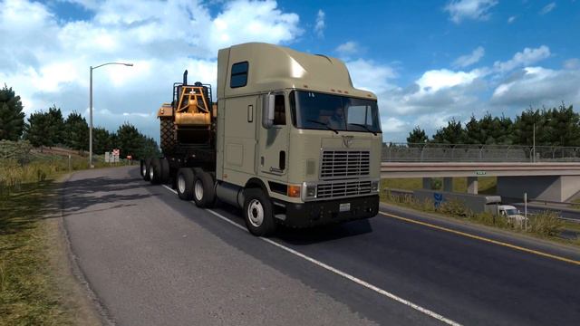 American Truck Simulator - International 9800 Truck Transporting a Scrapper смотреть онлайн