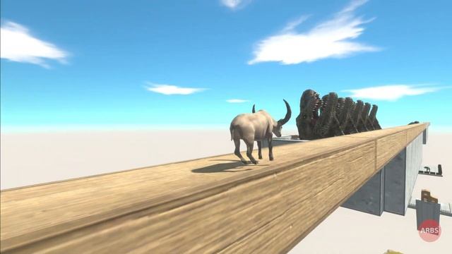 5 Giant T-Rex Head Challenge - Who Can Survive? Animal Revolt Battle Simulator смотреть онлайн
