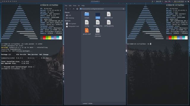 ArcoLinux : 2437 Installing Wmderland with an iso of September 2021 - black screen solution смотреть онлайн