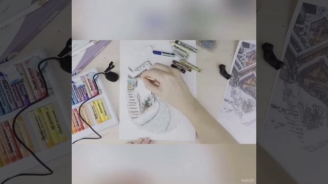 МК зимний пейзаж масляная пастель смотреть онлайн