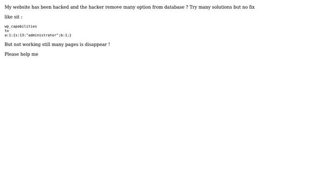Wordpress: My Wordpress admin Lost All admin option, roles & privileges? смотреть онлайн