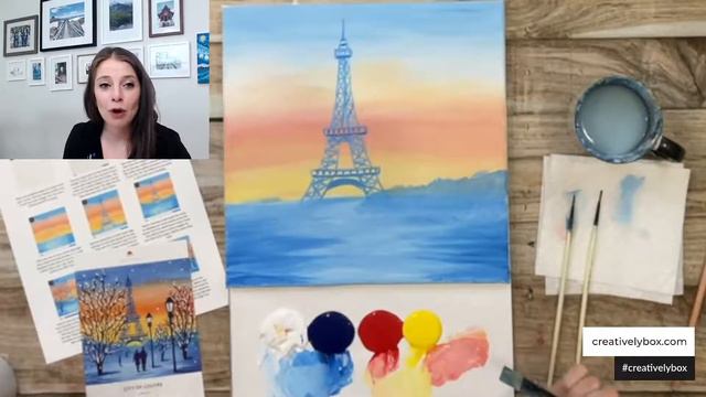 Paris in Winter | Beginner Step-by-Step Acrylic Paint Tutorial Live Stream | Creatively смотреть онлайн