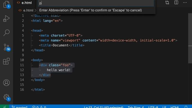 VS Code tips — Emmet wrap with abbreviation смотреть онлайн