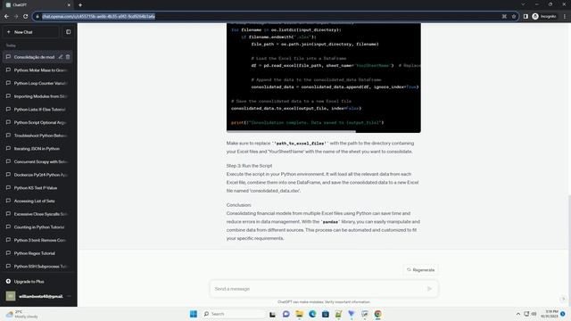 Consolidaing financial models excel files by python смотреть онлайн