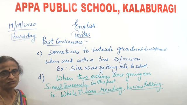 APS : CLASS 9 - ENGLISH - GRAMMAR - TENSES (PAST CONTINUOUS) 17/09/2020. Mrs. USHA JOSHI смотреть онлайн