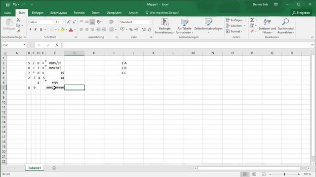 Excel 2016: Fehler wie #NAME?, #BEZUG!, #DIV/0!, #NV, ######### vermeiden. смотреть онлайн
