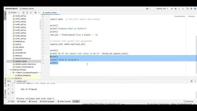 Square Root in Python смотреть онлайн