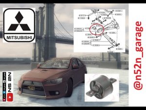 Замена ушастого сайлентблока заднего продольного рычага на Митсубиси Лансер 10 в гаражных условиях.