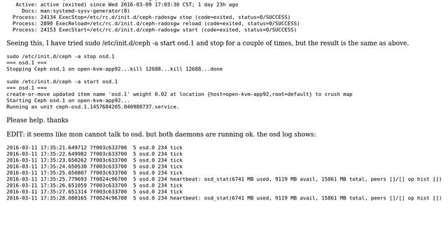 DevOps & SysAdmins: ceph osd down and rgw Initialization timeout, failed to initialize after reboot смотреть онлайн