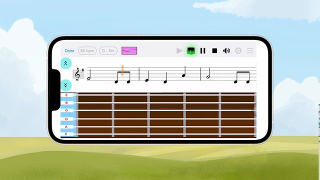 "Easy Note" app - Demo how to practice in tablature (or "tab") mode смотреть онлайн