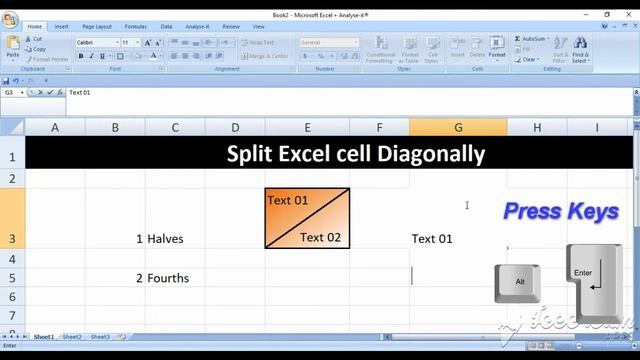 Excel split cells diagonally смотреть онлайн