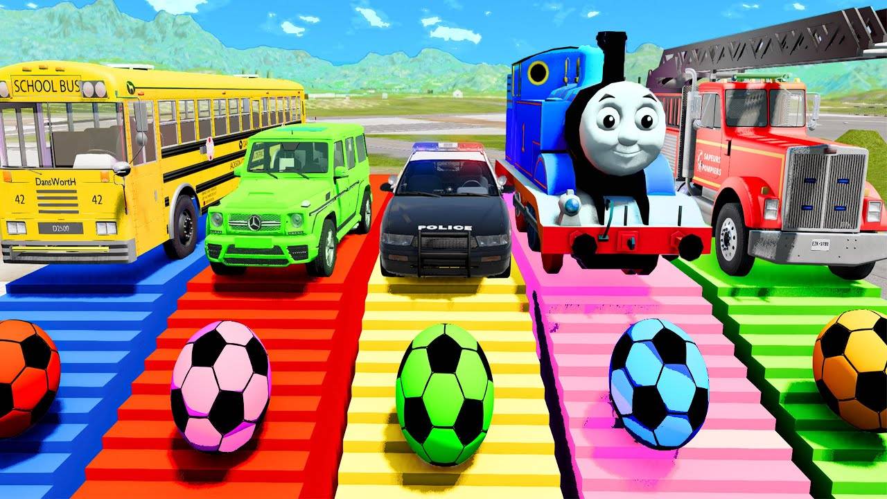 Грузовики-монстры на выбоинах, Бортовой грузовик с длинным прицепом для спасения автомобилей