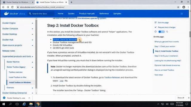 Step 1 : Download & Install Docker toolbox on Windows 10 (2020) (Not able to install Docker Desktop смотреть онлайн