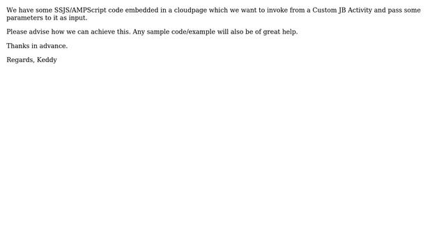 How to invoke a CloudPage from inside a Custom JB Activity and pass input parameters to it? смотреть онлайн