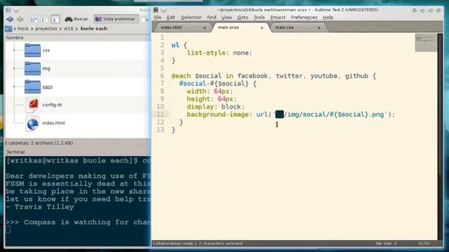 Curso de Sass y Compass - 16 - Bucle @each смотреть онлайн