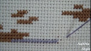 61. Закрепка нити в начале и в конце микростежком.Как это делаю я.Вышивка крестом.