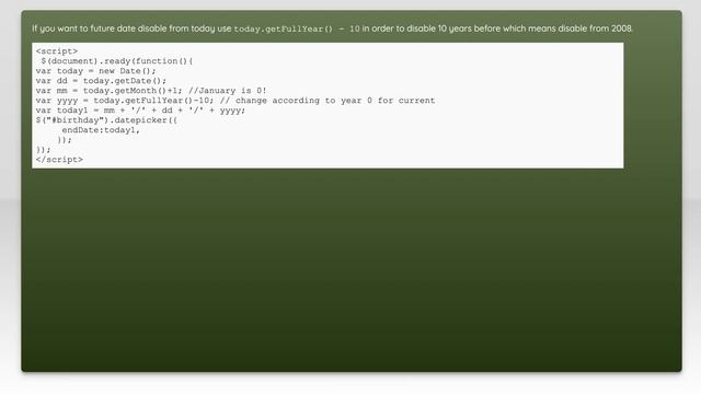 How to disable future dates in datepicker? смотреть онлайн