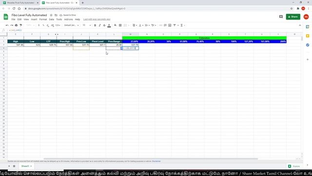 How to Get Live Fibonacci Extension and Retracement Level in Google Excel | Fibonacci in Excel смотреть онлайн