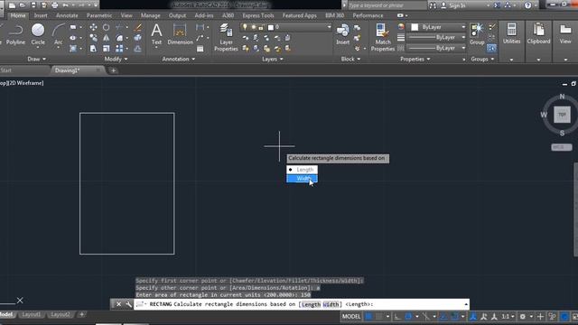 AutoCAD tutorial - rectangle and polygon command explanation смотреть онлайн