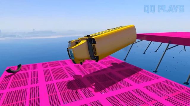 Cars vs Sky Stairs Jumping #4 - GTA V Car Mods & Long Ramp смотреть онлайн
