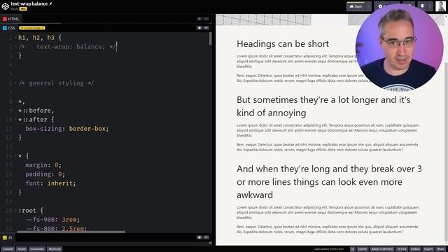 Fix your wonky headings with text-wrap: balance смотреть онлайн