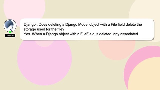 Django : Does deleting a Django Model object with a File field delete the storage used for the file смотреть онлайн