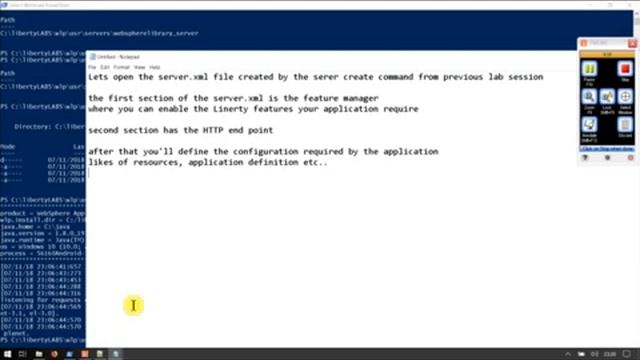 WebSphere Liberty Profile series by joseph, LAB-3 : configuration and Log files смотреть онлайн
