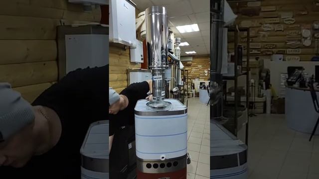 Установка дымохода банной печи смотреть онлайн