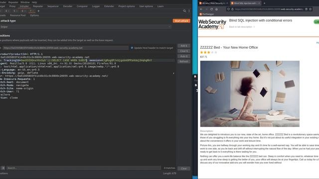 Blind SQL injection with conditional errors смотреть онлайн