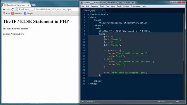 31008 - The IF ELSE Statement in PHP смотреть онлайн