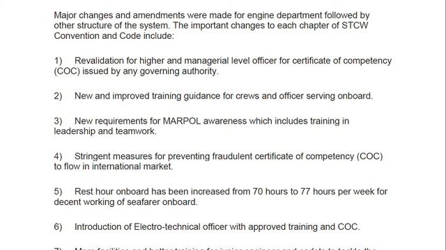 Difference between a Code and Convention? STCW'95 AND 2010 difference? Polar Code? Chapters in STCW смотреть онлайн