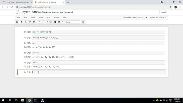 Numpy : operations on array with scaler in Hindi смотреть онлайн