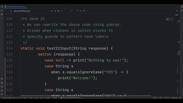 Java 21 Live Code Demo - Feature - Pattern Matching for Switch смотреть онлайн