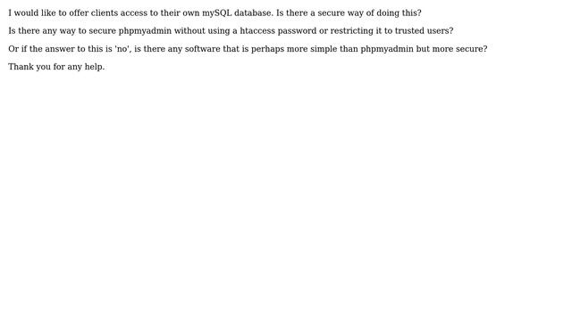 Unix & Linux: Secure way to manage mysql through web browser смотреть онлайн