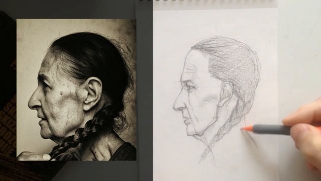 Portrait sketching easy: 11. Portrait in profile смотреть онлайн